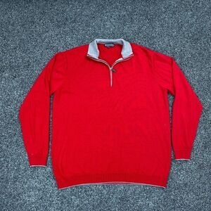 Hart Schaffner Marx Pullover Extra Fine Merino Wool 1/4 Zip Pullover Size 2XT